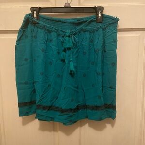 Loft Teal Skirt with Black Accents